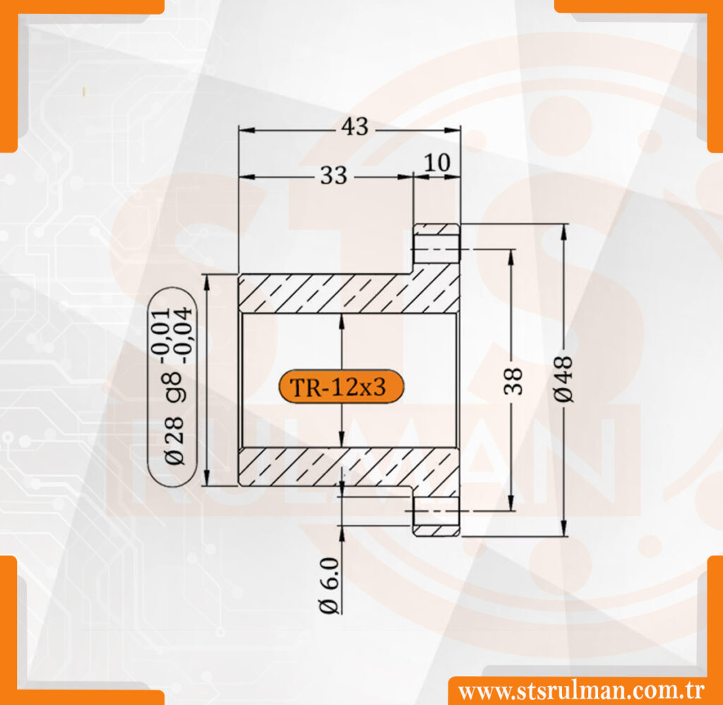 TS 12X3 Trapez Somun – STS RULMAN
