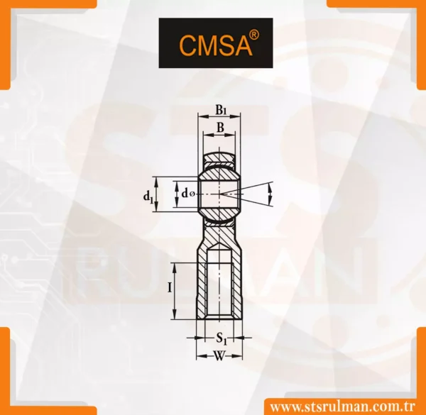 PHS 12 A CMSA Mafsal [ 12×1.75 Sağ Diş] – STS Rulman