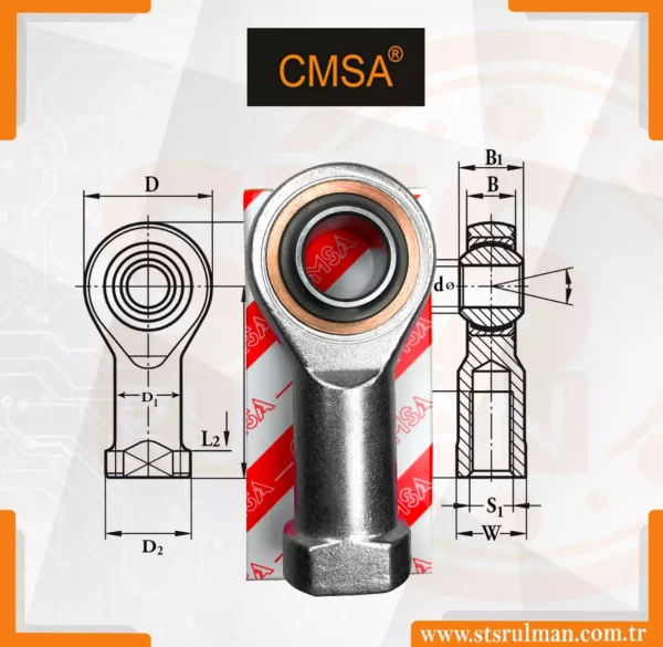 PHS 16 LA CMSA Mafsal [ 16×2.0 Sol Diş] – STS Rulman